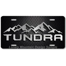 Toyota Tundra Inspired Art Gray on Mesh FLAT Aluminum Novelty License Tag Plate