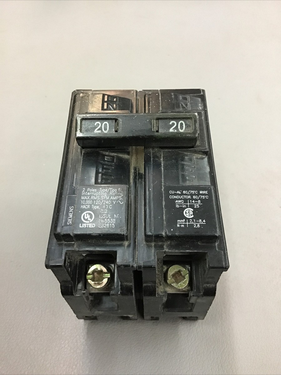 SIEMENS L-5538 120V / 240V 20A TYPE QP 2-POLE CIRCUIT DUAL