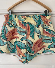 Vtg 50s Swim Trunks Rayon Hawaiian M Inseam 2.75" Banana Palm