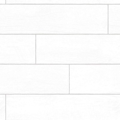Textured Shiplap White Wood Planks Removable Peel and Stick Wallpaper, 20.5 i...