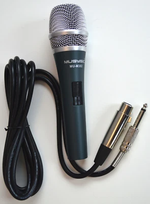 MUSYSIC Pro DJ Studio Karaoke Handheld Wired Vocal Dynamic Microphone & Cable MU-M382