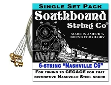 6-string Electric Lap Steel Guitar String Set: "Nashville C6" Tuning - CEGACE 