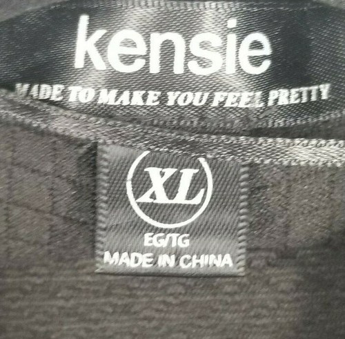 Kensie Damen XL gesteppte Jerseyjacke vorne offen schwarz langarm neu mit Etikett - Bild 4 von 9