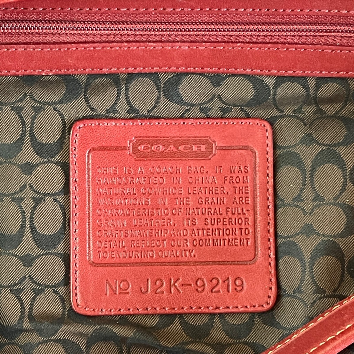 Vintage COACH 9219 Red Leather Ergo Hobo Shoulder Handbag