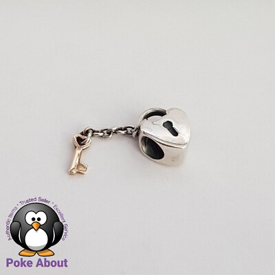 Genuine Pandora Two Tone Lock and Key Silver Love lock Gold