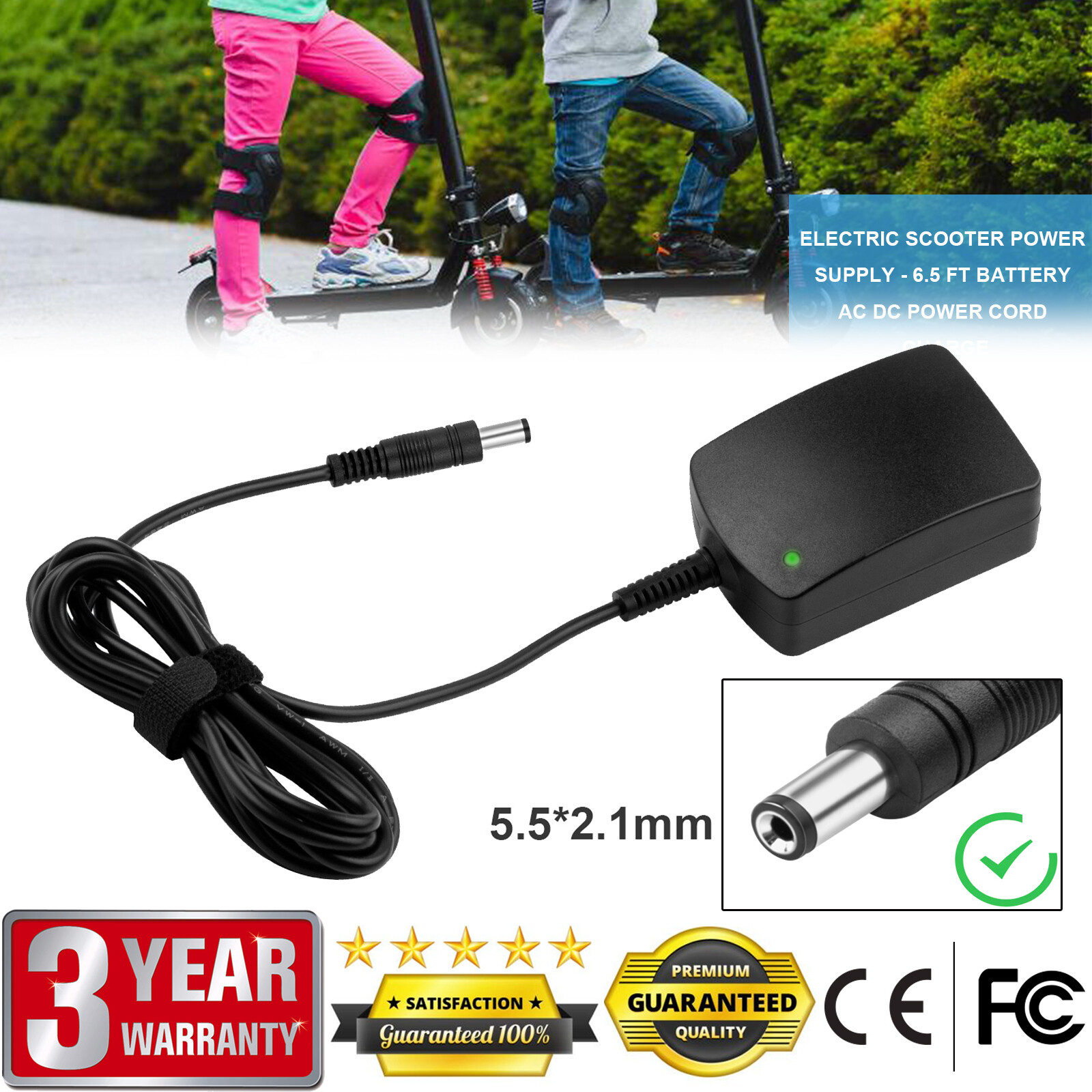 12V Charger for Razor Power Core 90 Electric Scooter Power S