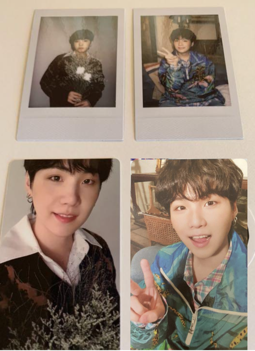 BTS SUGA DECO KIT Official Photo card, Random, Double-sided