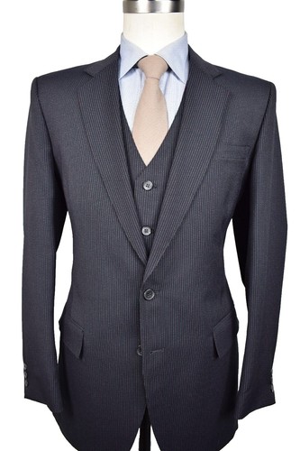 Black Label Crestbridge Navy Men's Suit 40 R Tailored Jacket, 73cm