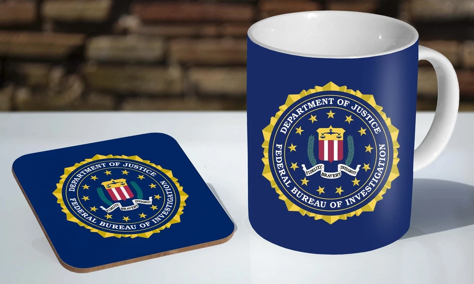 Federal Bureau Of Investigation FBI Tea / Coffee Mug Coaster Gift Set