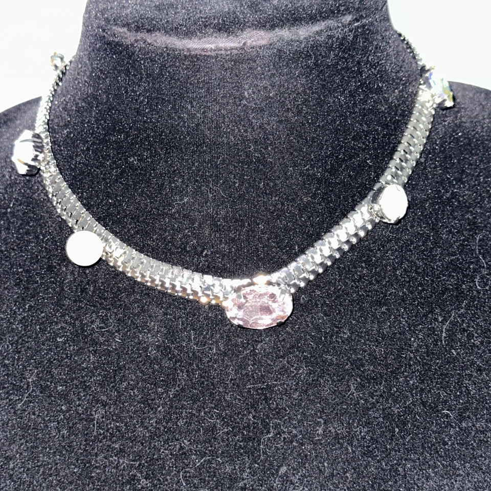 J CREW Short Choker Pink Pearl Opal Rhinestone Necklace NEW BID 4 CHARITY❤️306x2 - Image 2 of 4
