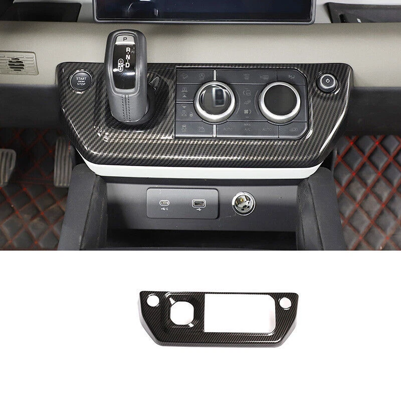 For Defender 2020-2022 Carbon Fiber Central Console Gear Shift Panel Frame Trim