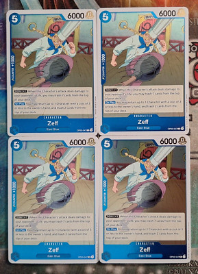 4x Zeff OP03-047 Rare Englisch PLAYSET NM One Piece