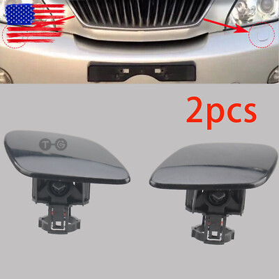 Bumper Headlight Washer Clean Nozzle Cover Cap Left Right For