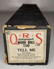 Vintage Q.R.S. "Tell Me" 750 Piano Player Roll In Original Box