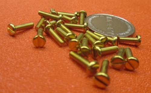 Brass Pan Head Machine Screw Slotted M2.5 x 0.45 x 10 mm Length, 50 pc - Picture 9 of 16