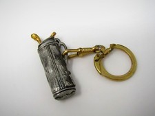 Vintage Keychain: Golf Bag Gold  Silver Tone