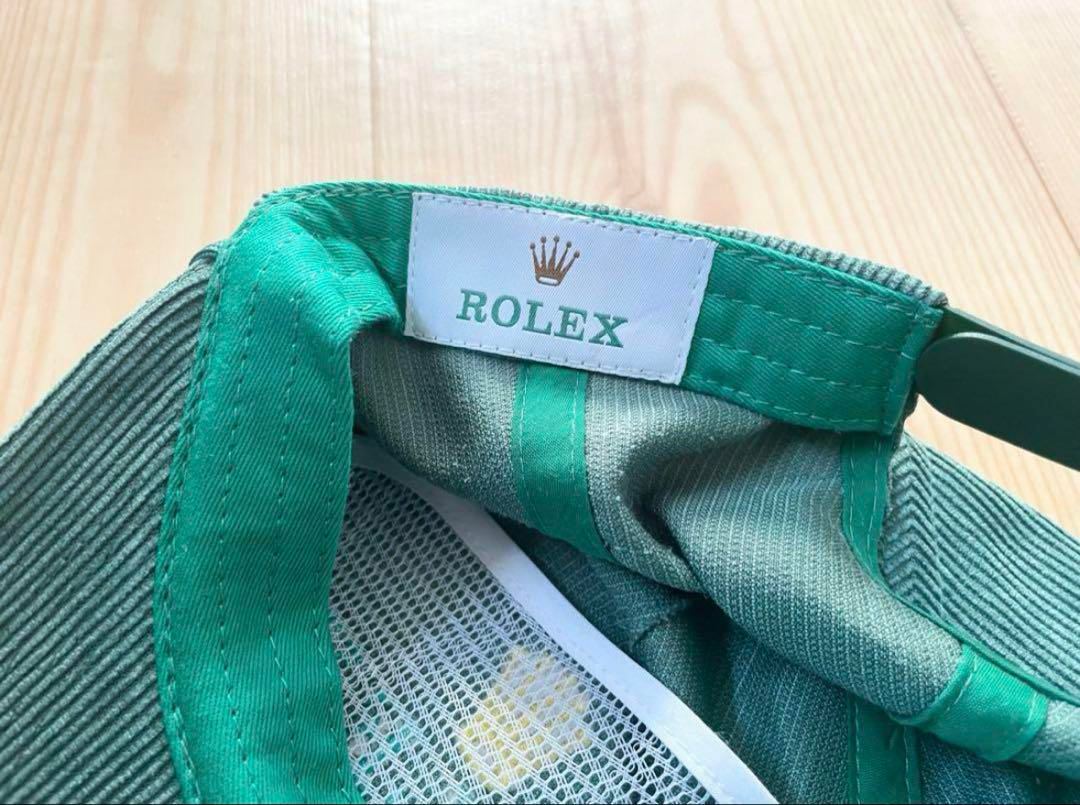 Rolex Corduroy Trucker Cap 80s 90s Style Green Embroidery