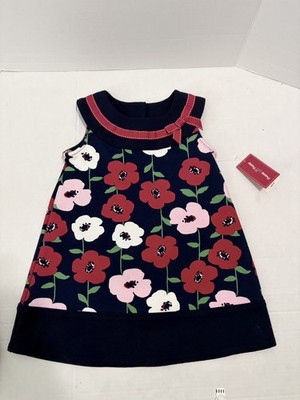 Gymboree Puppy Love Poppy Dress 2T Navy Blue With Red Pink White Poppies Floral 