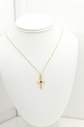 18k Cross Solid Yellow Gold Natural Red Sapphire Brilliant Color AAA — photo 10