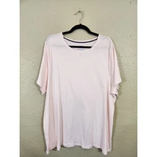 Croft & Barrow Classic Tee Soft Knit Short Sleeve Top Women's Plus Size Pink 2X