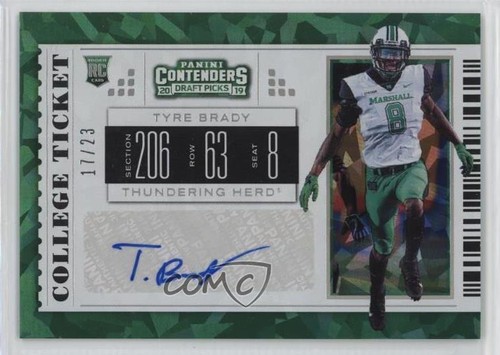 2019 Contenders Draft Picks College Cracked Ice Ticket 17/23 Tyre Brady Auto 0c2