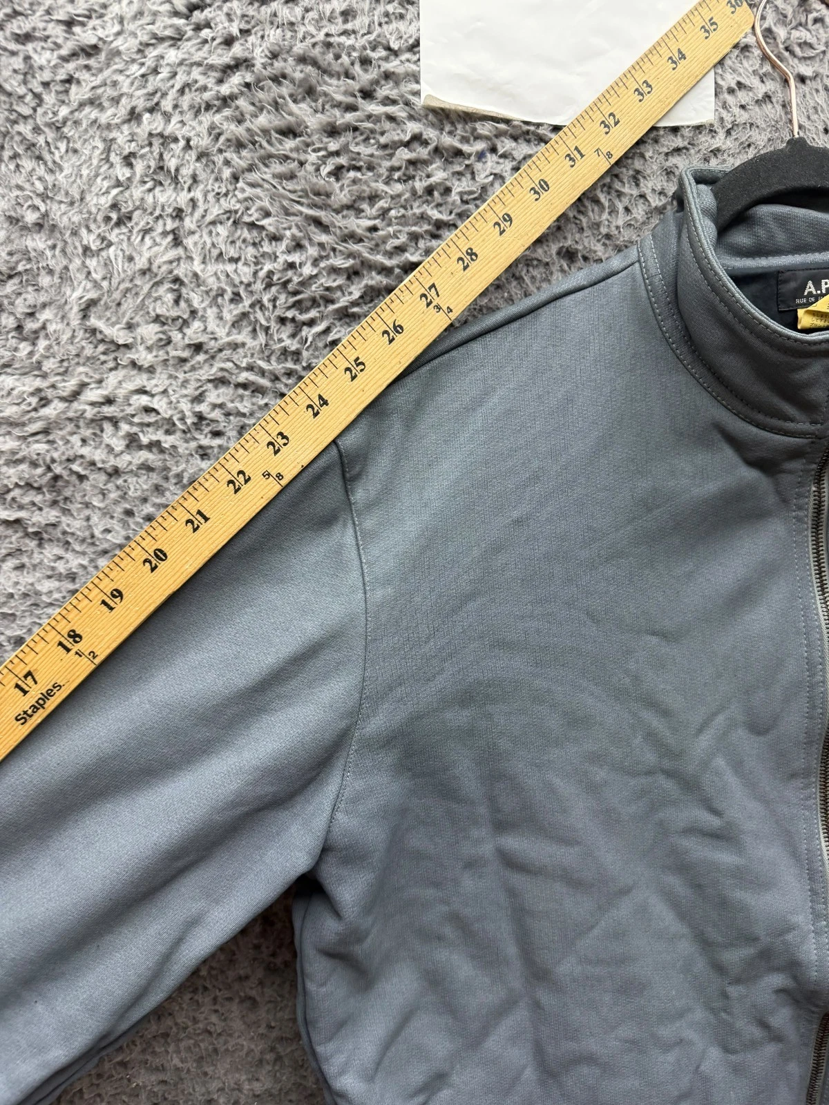 Vintage 90s A.P.C. Rue de Fleurus Paris Full-Zip Utility Jacket Grey Mens Size 2 - product detail image 10