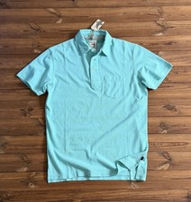 Relwen Pique Slot Polo Shirt Men's Sky Blue Short Sleeve
