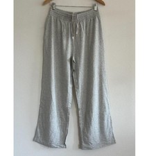 Skims Cotton Jersey Wide Leg Pant in Light Heather Grey, Size XXS