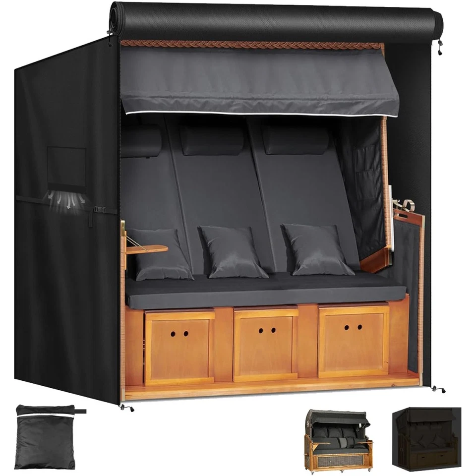 Strandkorb Schutzhülle Wetterfest 420D Strandkorbhülle XXL Abdeckhaube XL Hülle - Bild 3 von 4