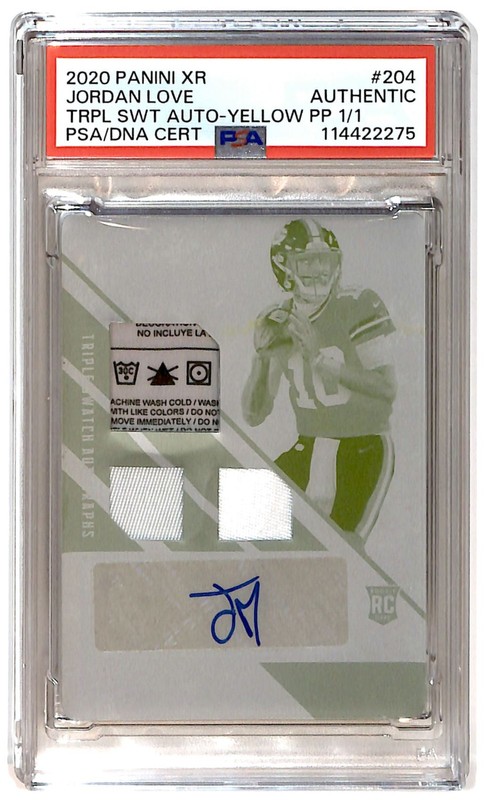2020 Panini XR RPA Printing Plate 1/1 Jordan Love Rookie Auto PSA R6220J