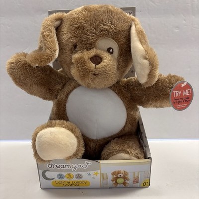 DreamGro NEW Plush Puppy Dog 5 Mins. of Soothing Lights & Music Toy Pristine