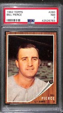 1962 TOPPS #260 BILLY PIERCE PSA 7 NM 42526783 