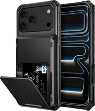 for Iphone 17 Pro Case Wallet with Card Holder Dual Layer Heavy Duty Shockproof