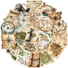 10 pc Vintage World Map Travel Sticker Set Collectible Stickers ST10