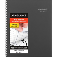 AT-A-GLANCE Planner 2026-2027 Weekly Monthly 9.25" x 11.125", Charcoal
