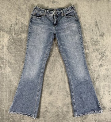 Silver Jeans Women's 32x32 Flared Slit Hem Blue Medium Wash