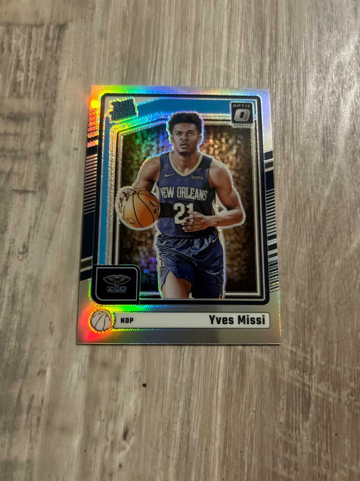 Yves Missi RC 2024-25 Donruss Optic #265 SILVER HOLO PRIZM RATED ROOKIE Pelicans