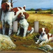 Brittany Art Printed on a Double Toggle light switch plate, made in USA