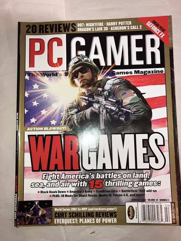 LOT OF 2 PC Gamer magazine Vol 10 Feb 2003 War Games & Vol 10 Mar 2003 Matrix 