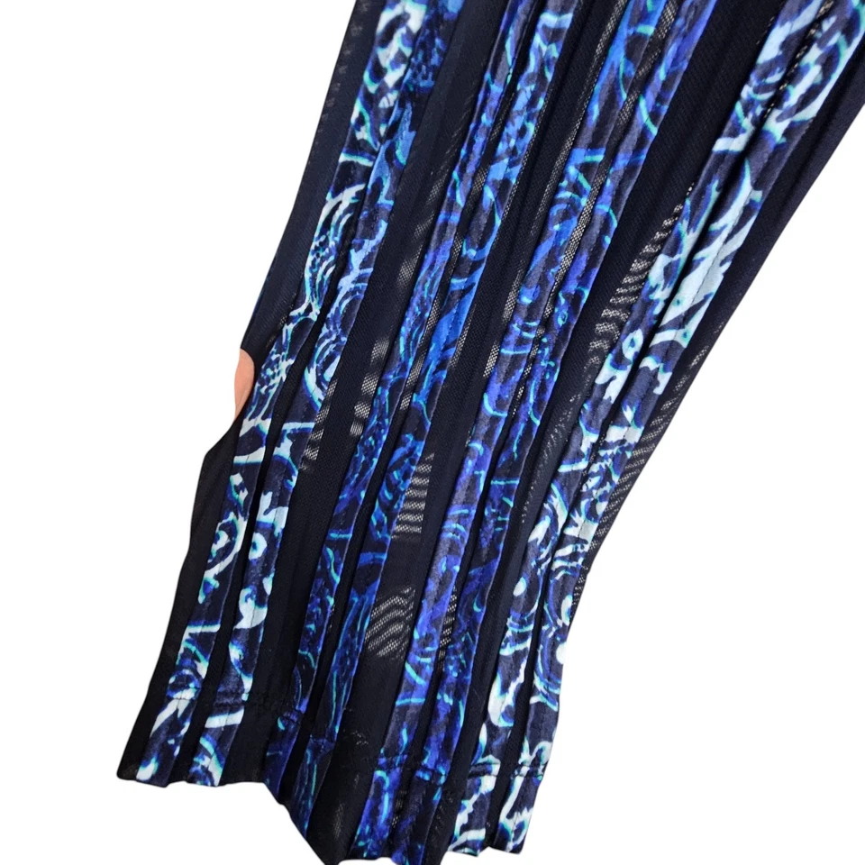 Chico's Jacket Zip Up Jacket Auden Striped Jacket Mesh Jacket Women 2 Blue NEW - Image 4 of 4