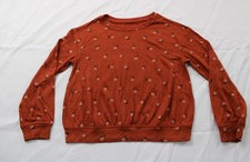 Cat  Jack Girl's Long Sleeve Pullover Sweatshirt EH6 Chestnut Floral Medium NWT