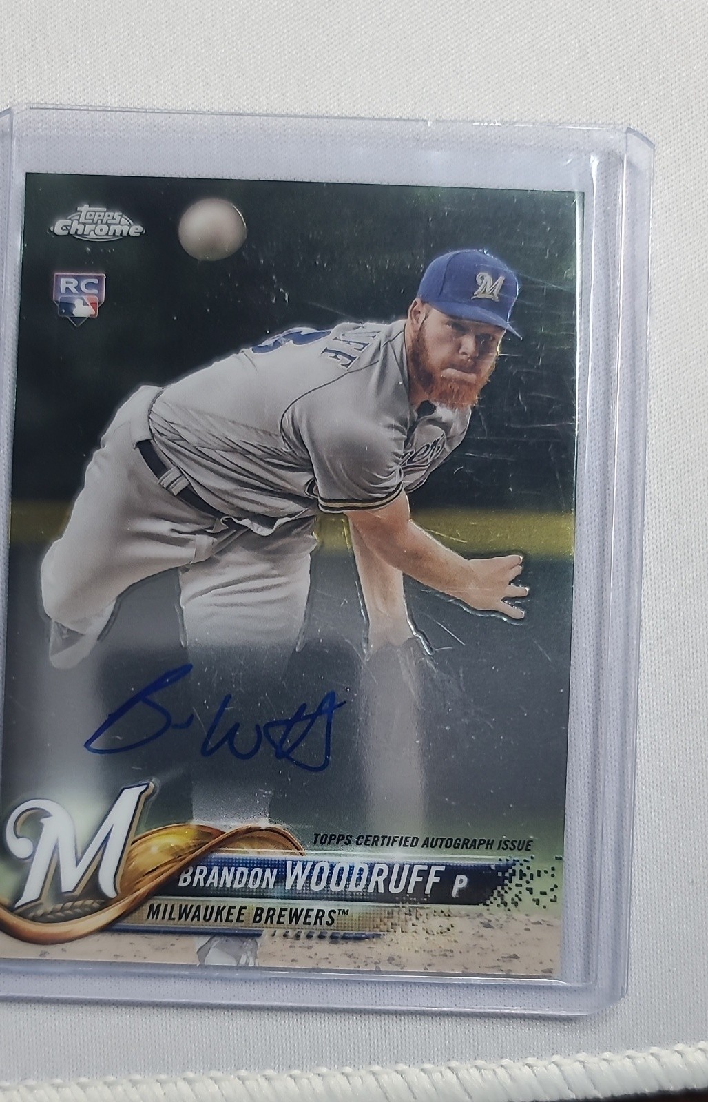 2018 Topps Chrome - Rookie Autographs Brandon Woodruff #RA-BW (AU, RC)