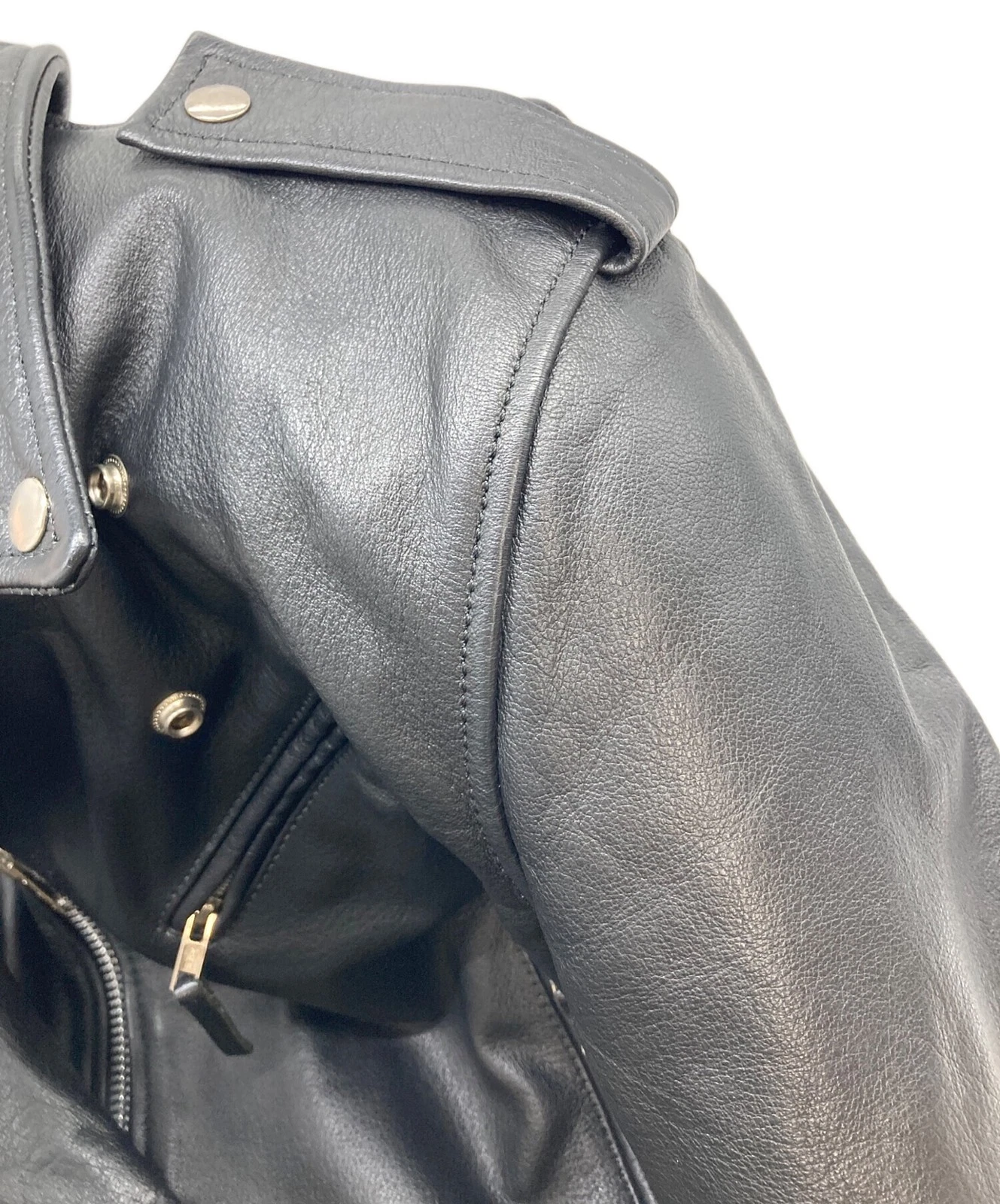 BP Buffalo Leather Riders Jacket Men's Size L Black - product detail image 9