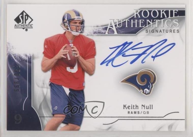 2009 SP Authentic Authentics Signatures /999 Keith Null #320 Rookie Auto RC tj0