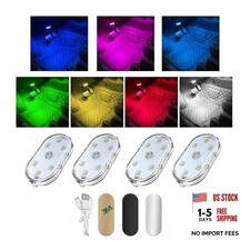 Wireless Led Lights for Car Interior, 7 Colors Magnetic Auto 4 PCS Colorful