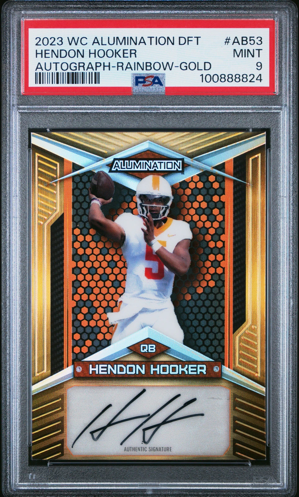 Hendon Hooker Wild Card Alumination Draft Autographs #AB53 Rainbow-Gold