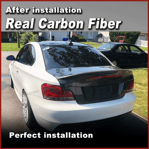 For BMW E82 Coupe 128i 135i 1M 2008-13 REAL Carbon Rear Trunk Lid Spoiler Cover - Picture 3 of 10