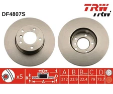 2pcs Brake Disc TRW DF4807S for BMW 3 Series Touring 3 Series X1