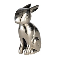 Osterdeko Hase Deko Figur Ostern Osterhase Osterfigur Tischdeko In Silber 22 Cm
