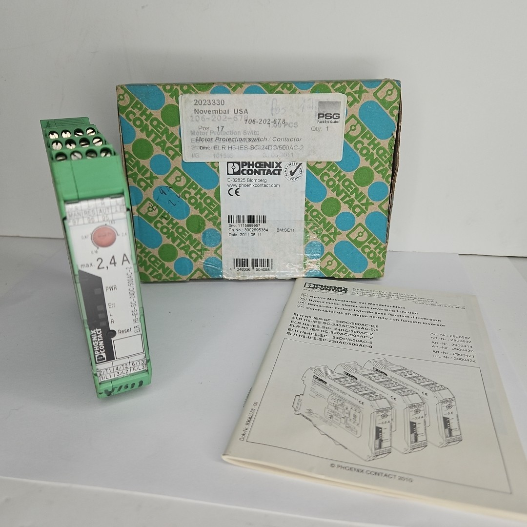 Phoenix Contact ELR H5-IES-SC-24DC/500AC-2 Hybrid Motor Starter Module Unit Box